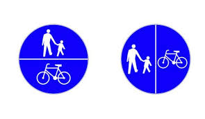 Znak drogowy dla pieszych i rowerzystów